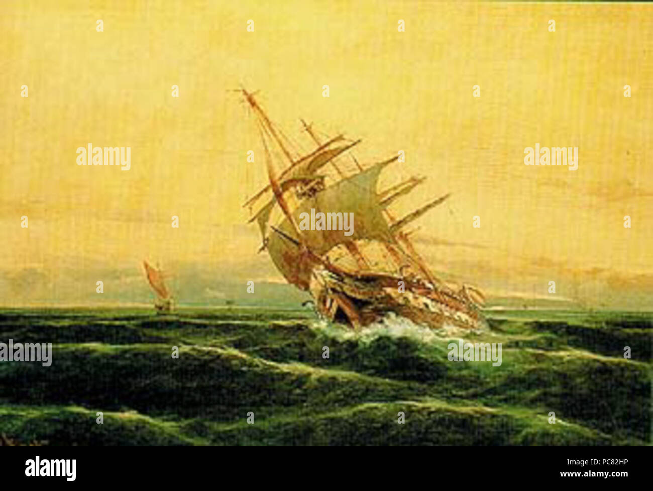15. Boot in rauen Gewässern durch Vassileios Chatzis Stockfoto