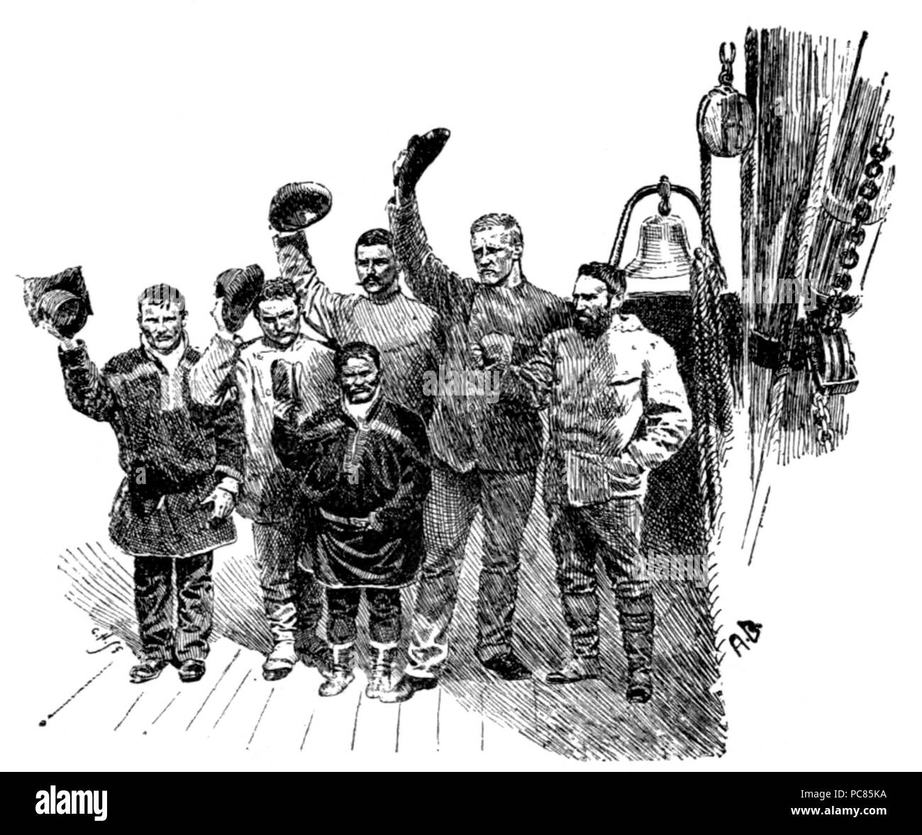 518 Rückkehr von Grönland Expedition home Der Nansen Stockfoto