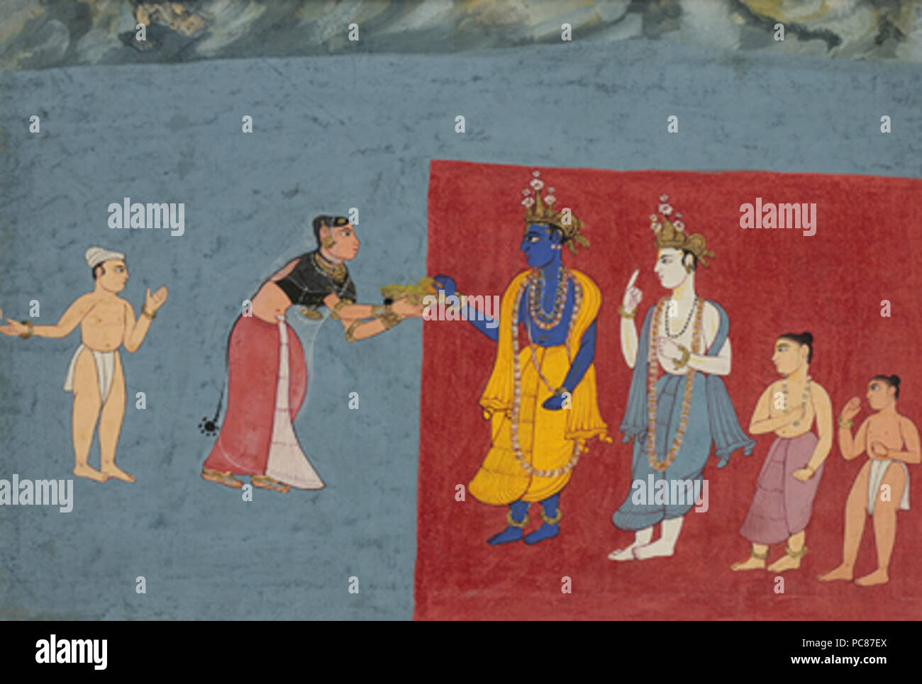 348 Krishna Kubja erfüllt. Stockfoto
