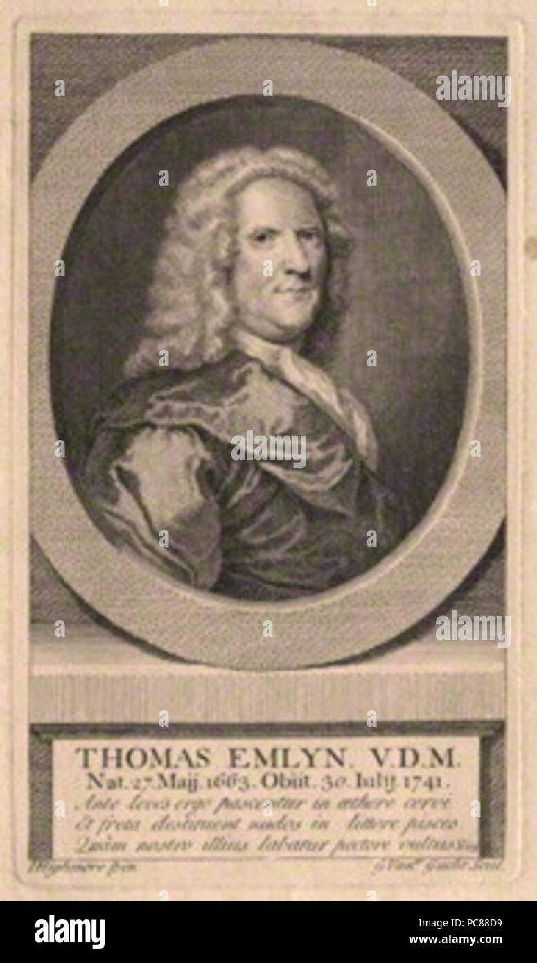 Von Gerard Vandergucht, nachdem Joseph Highmore, Gravieren, veröffentlicht 1742 605 Thomas Emlyn Stockfoto