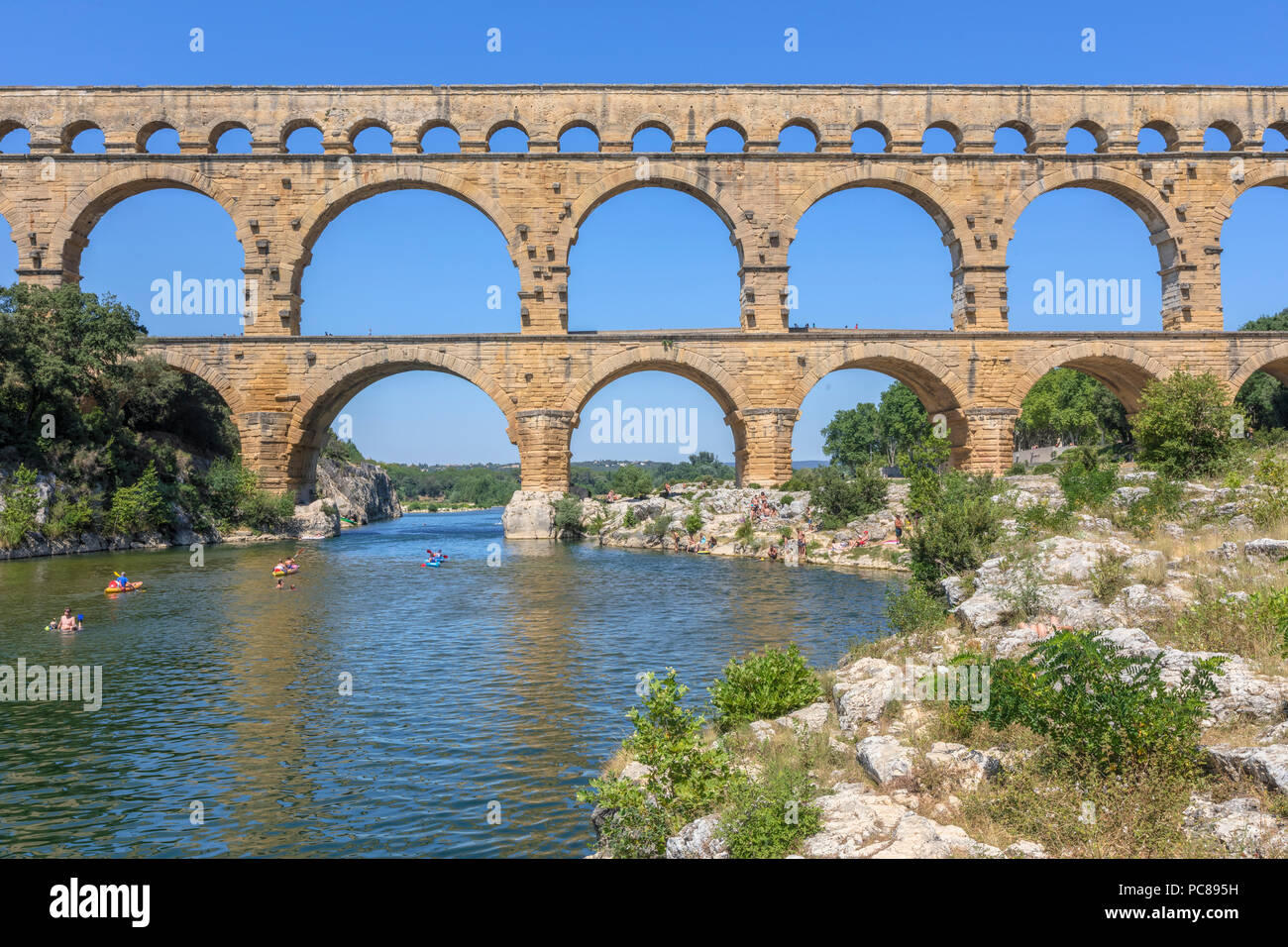 Pont du Gard, Vers-Pont-du-Gard, Gard, Nimes, Redessan, Frankreich Stockfoto