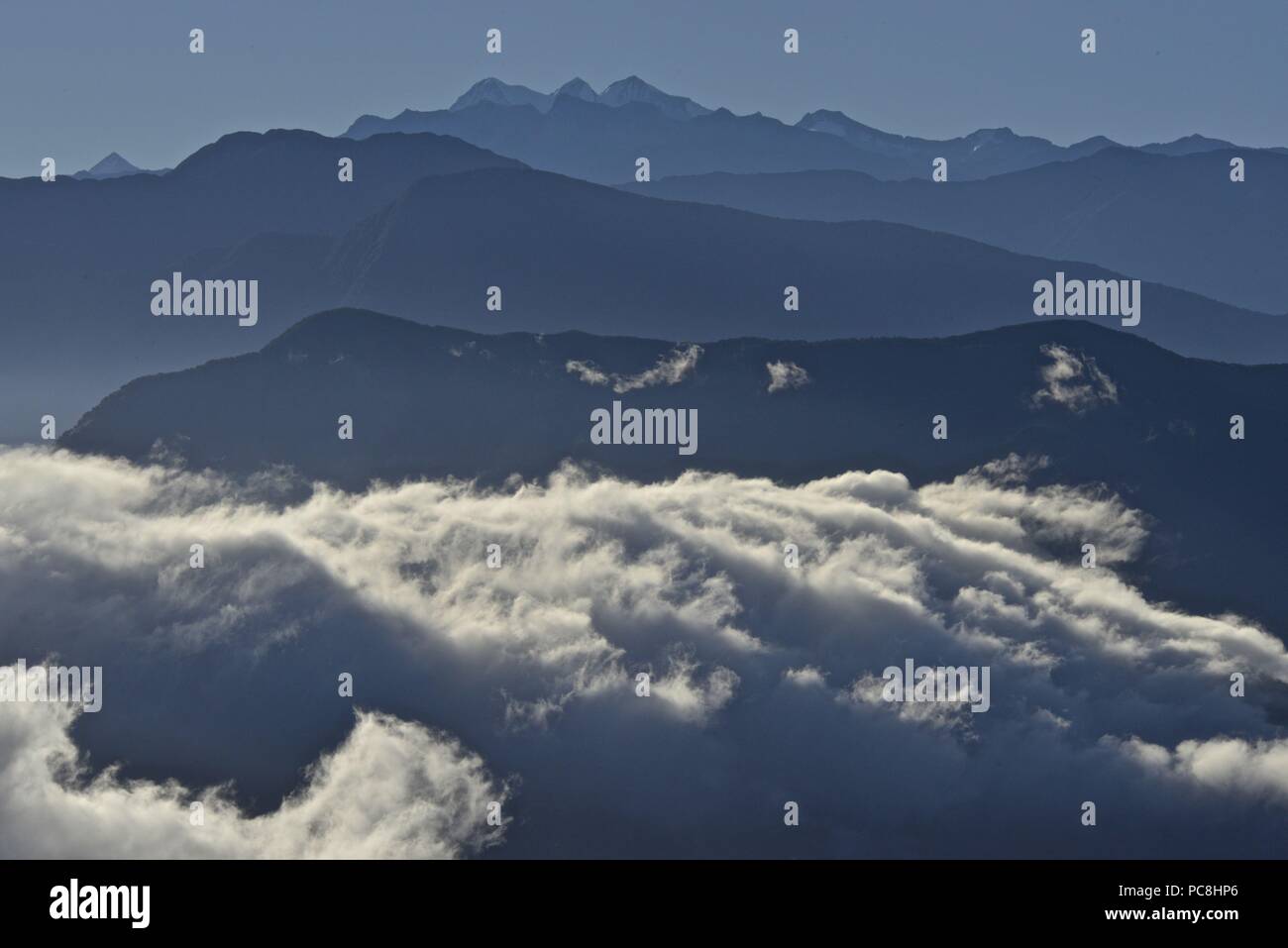 Blick auf die Berge der Sierra Nevada, einschließlich Cerro Kennedy. Stockfoto