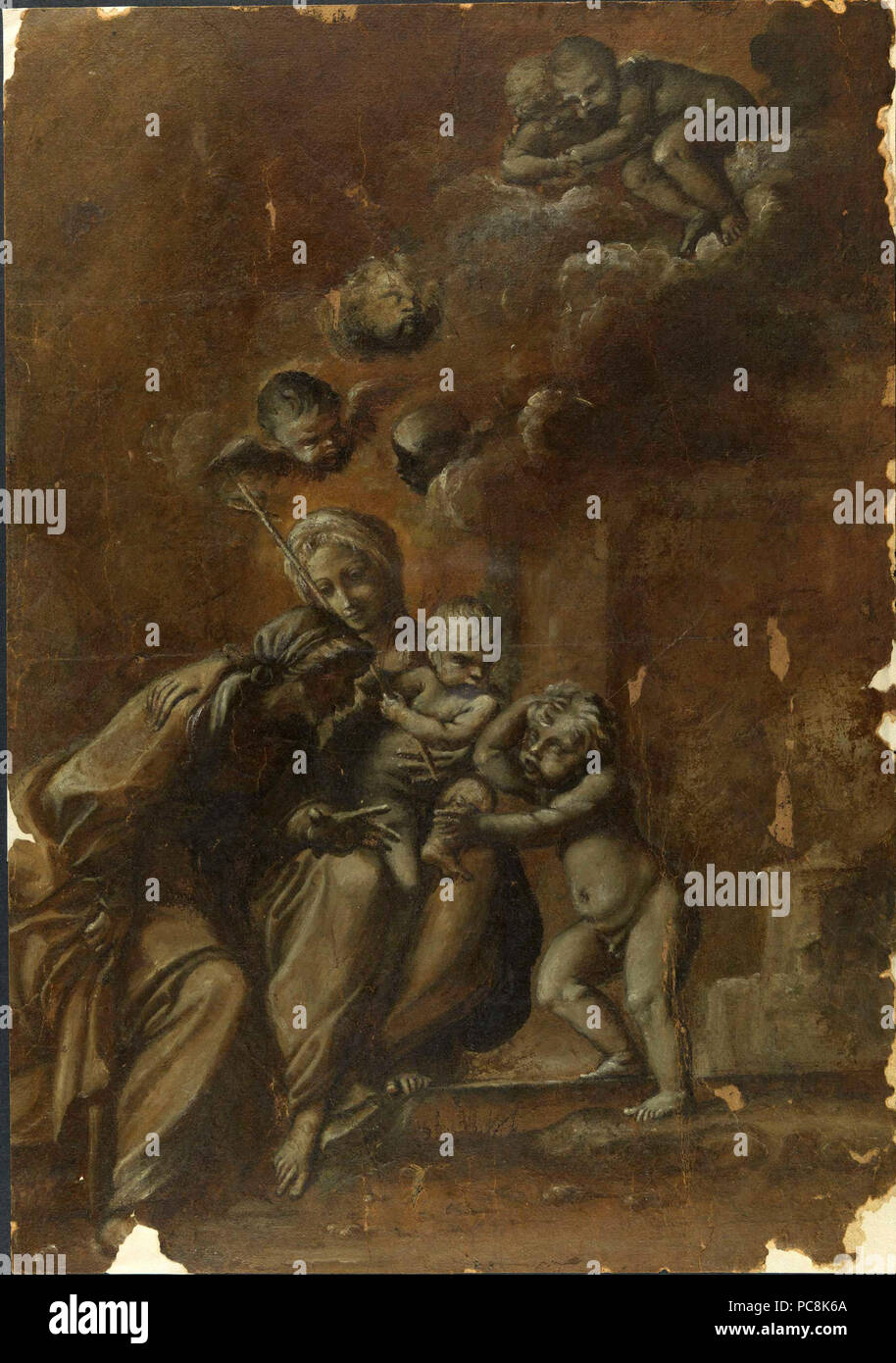 35 Francesco Brizio-A Virgem com o Menino Jesus, São João e Sant'Anna Stockfoto