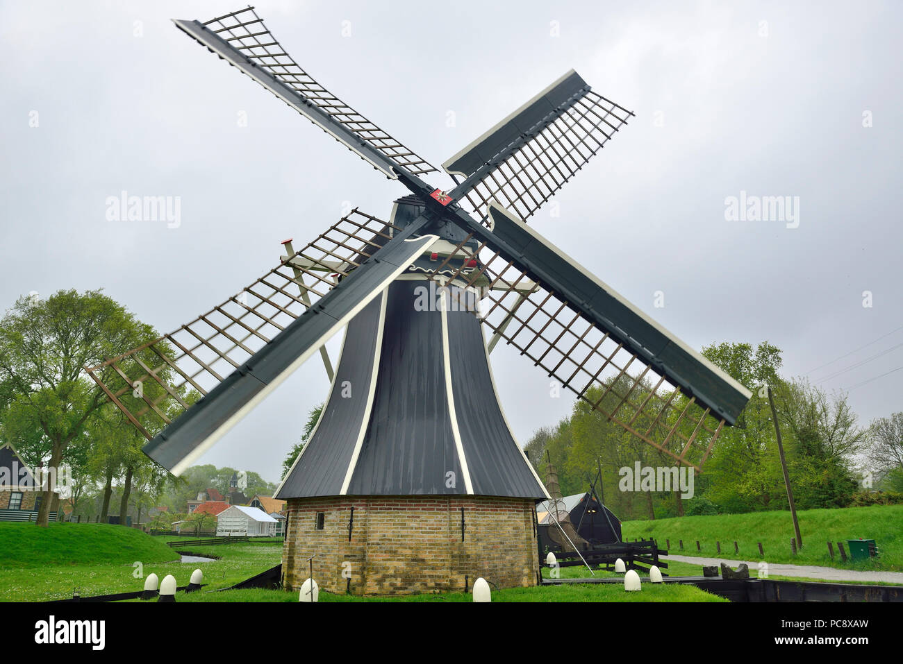 Mühle an der Zuiderzee Museum, Enkhuizen, Holland, Niederlande Stockfoto