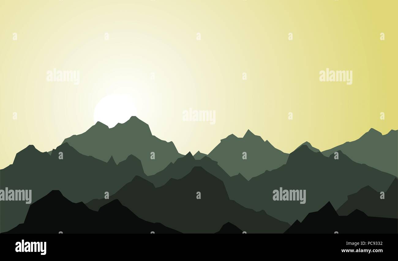 Rock Mountain Landschaft im Morgen, einfachen Abbildung Stock Vektor