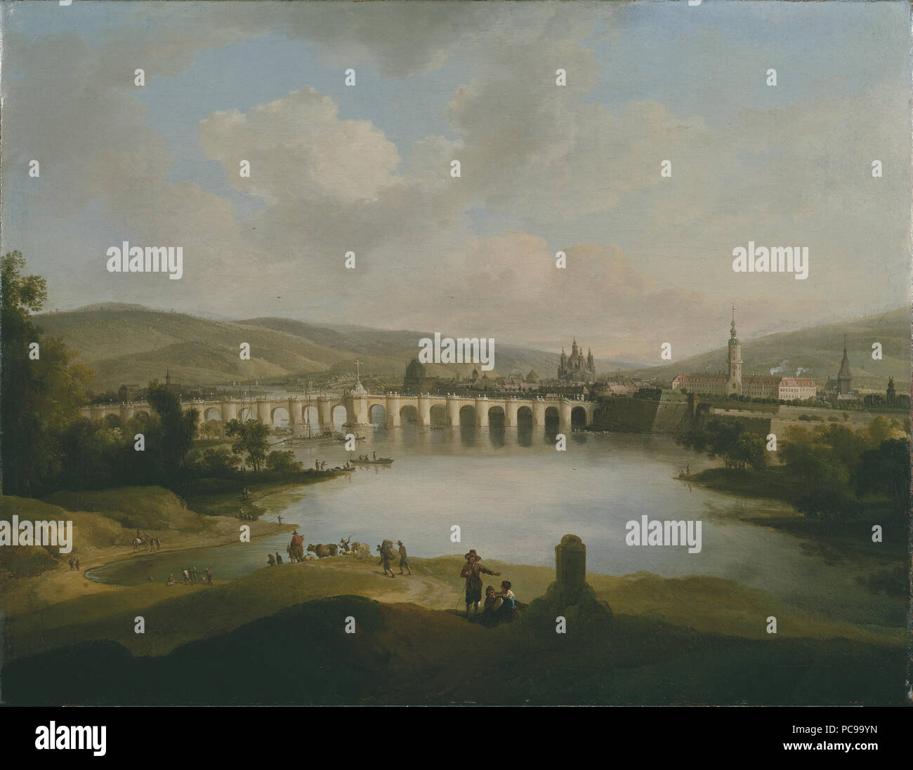 91 Blick auf eine Stadt (Christian Wilhelm Ernst Dietrich) - Nationalmuseum - 17213 Stockfoto
