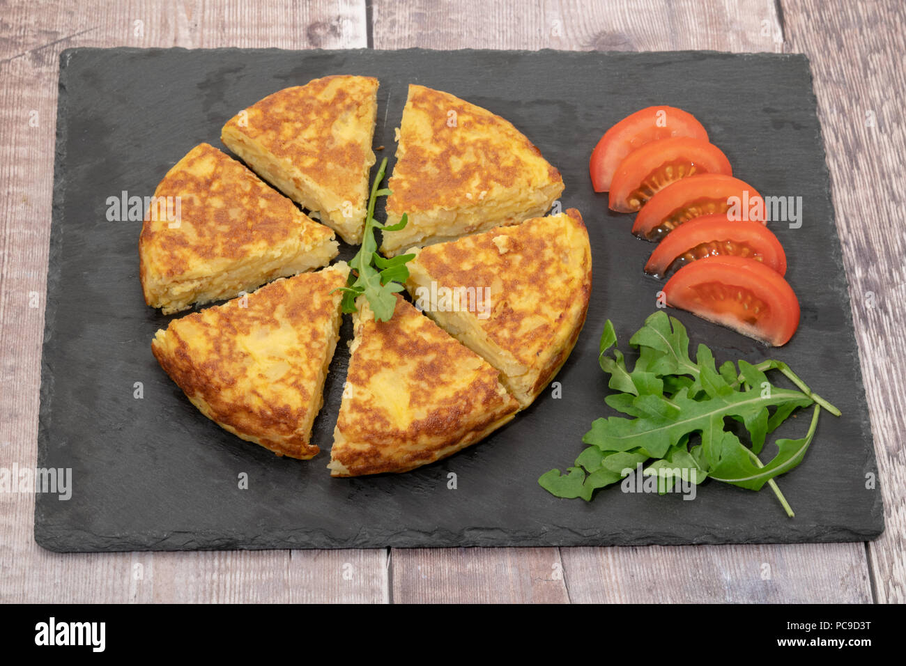 Traditionelle spanische Omelette oder Tortilla Stockfoto