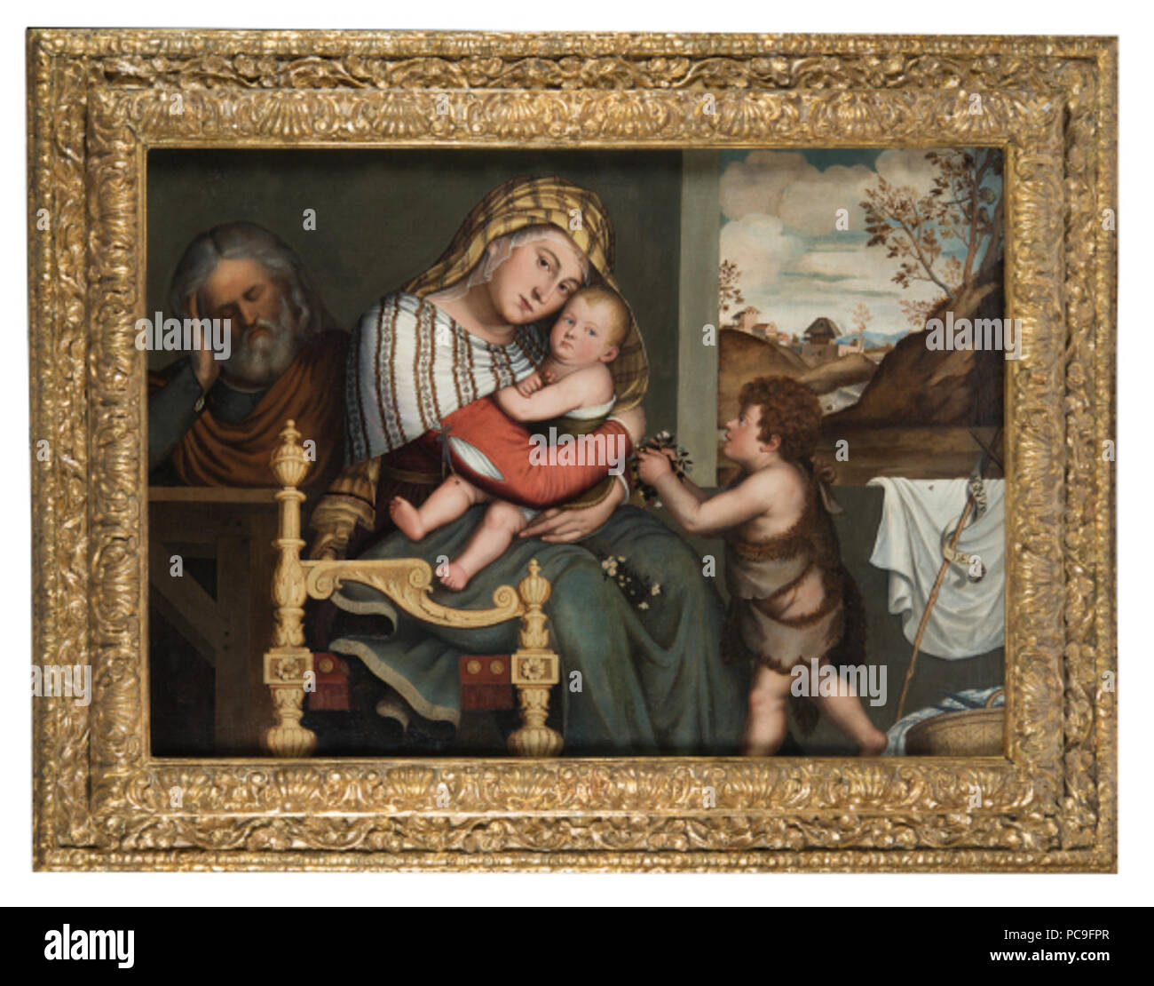 442 Niccolò Frangipane, Sacra Famiglia con San Giovannino, Collezione privata Stockfoto