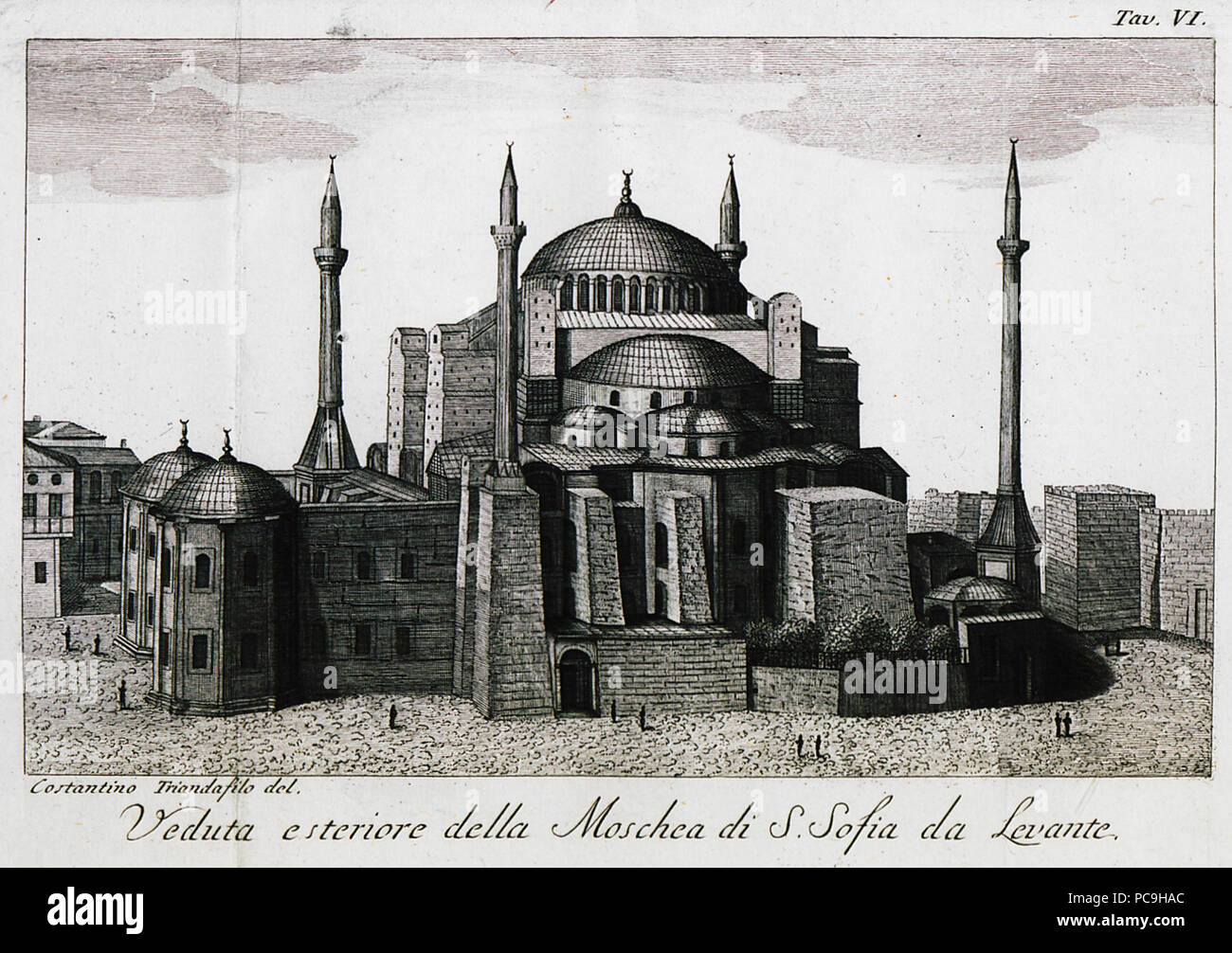 628 esteriore Veduta della Moschea di S Sofia da Levante - comidas Cosimo - 1794 Stockfoto
