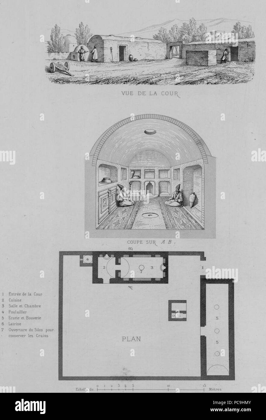 44 Haus im Dorf von Alvar von Pascal Coste Stockfoto