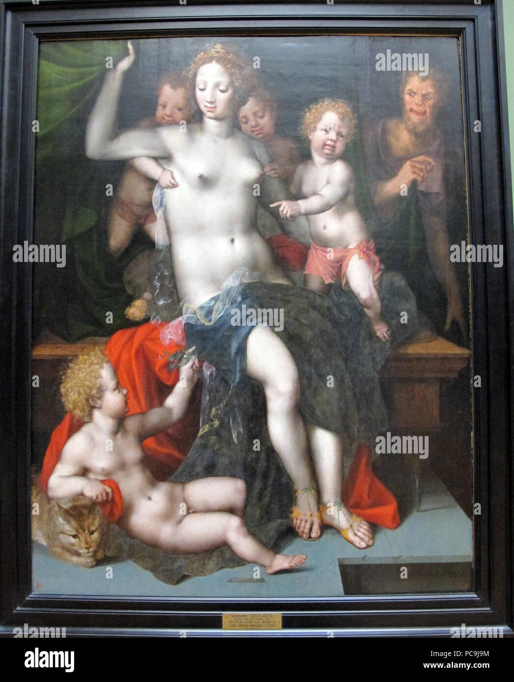 634 Vincent sellaer, giove e Antiope coi Gemelli anfione e zeto, 1535-45 Ca. 01. Stockfoto