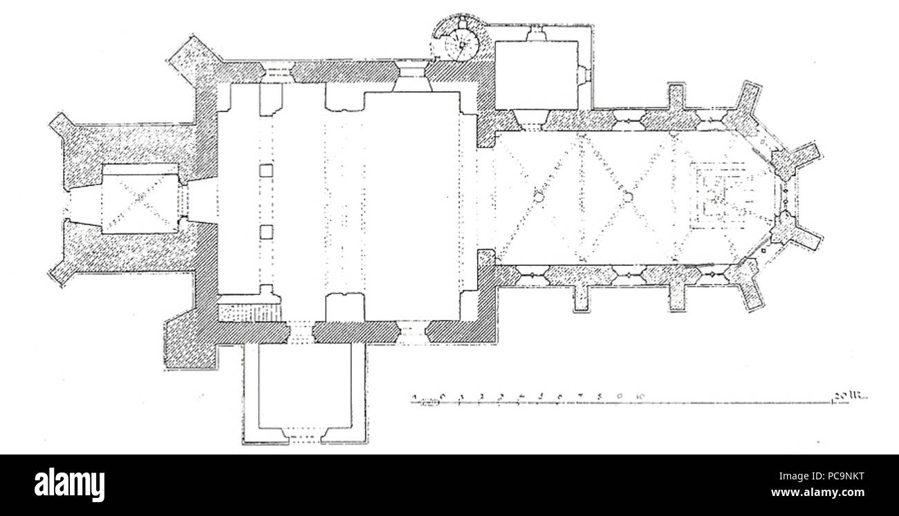 29 Kostel Charvatce - půdorys Stockfoto