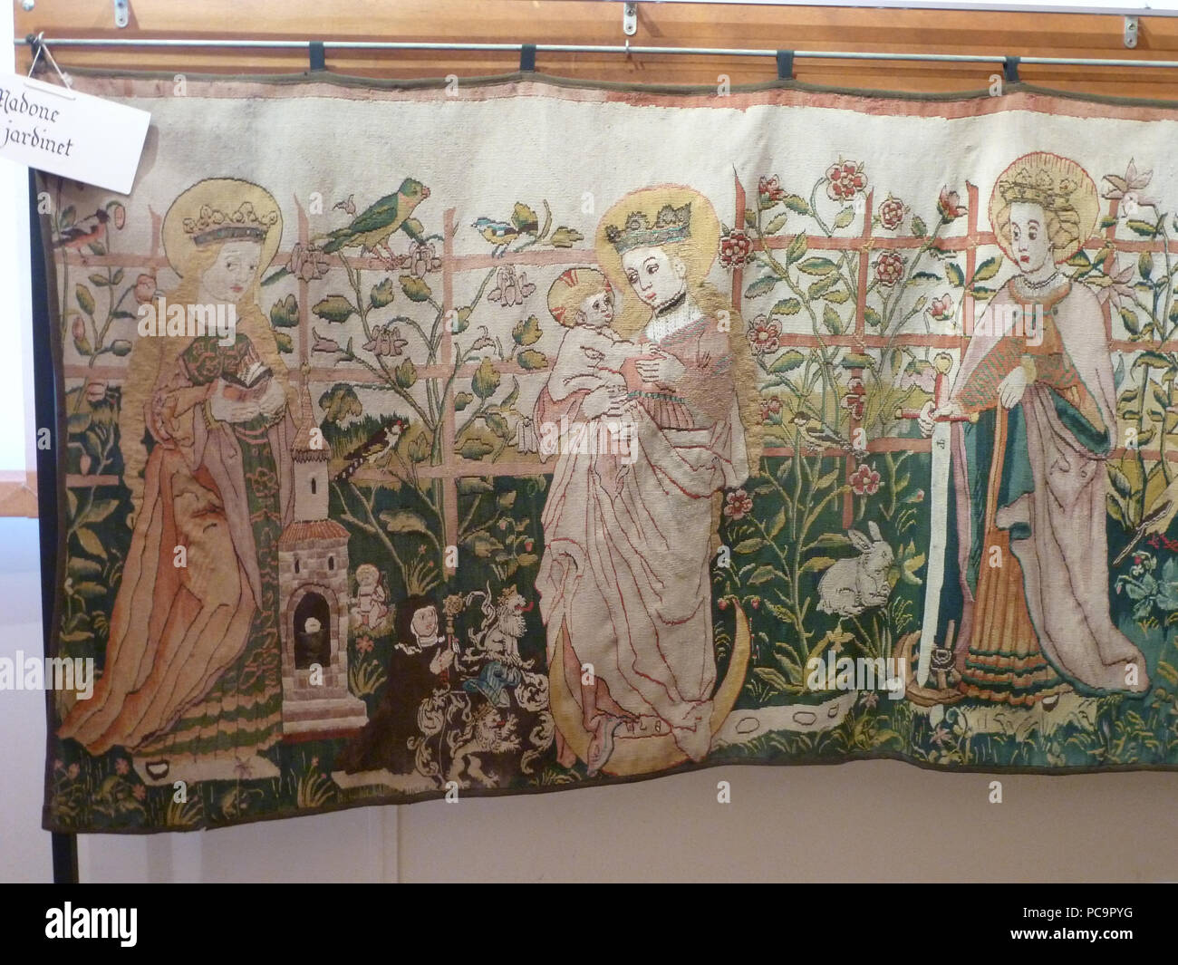 385 Madone au jardinet (Tapisserie de Saint-Jean-Saverne) 01. Stockfoto