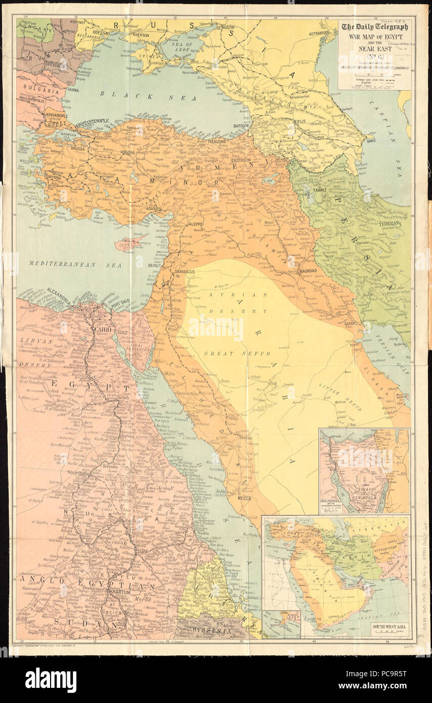 55 Der tägliche Fernschreiber Krieg Karte von Ägypten und dem Nahen Osten (Nr. 6) (14937366056) Stockfoto