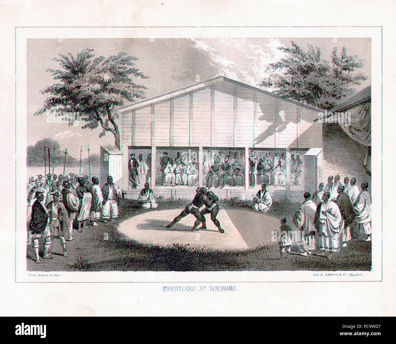 581 Sumo an Yokuhama 1840 Stockfoto