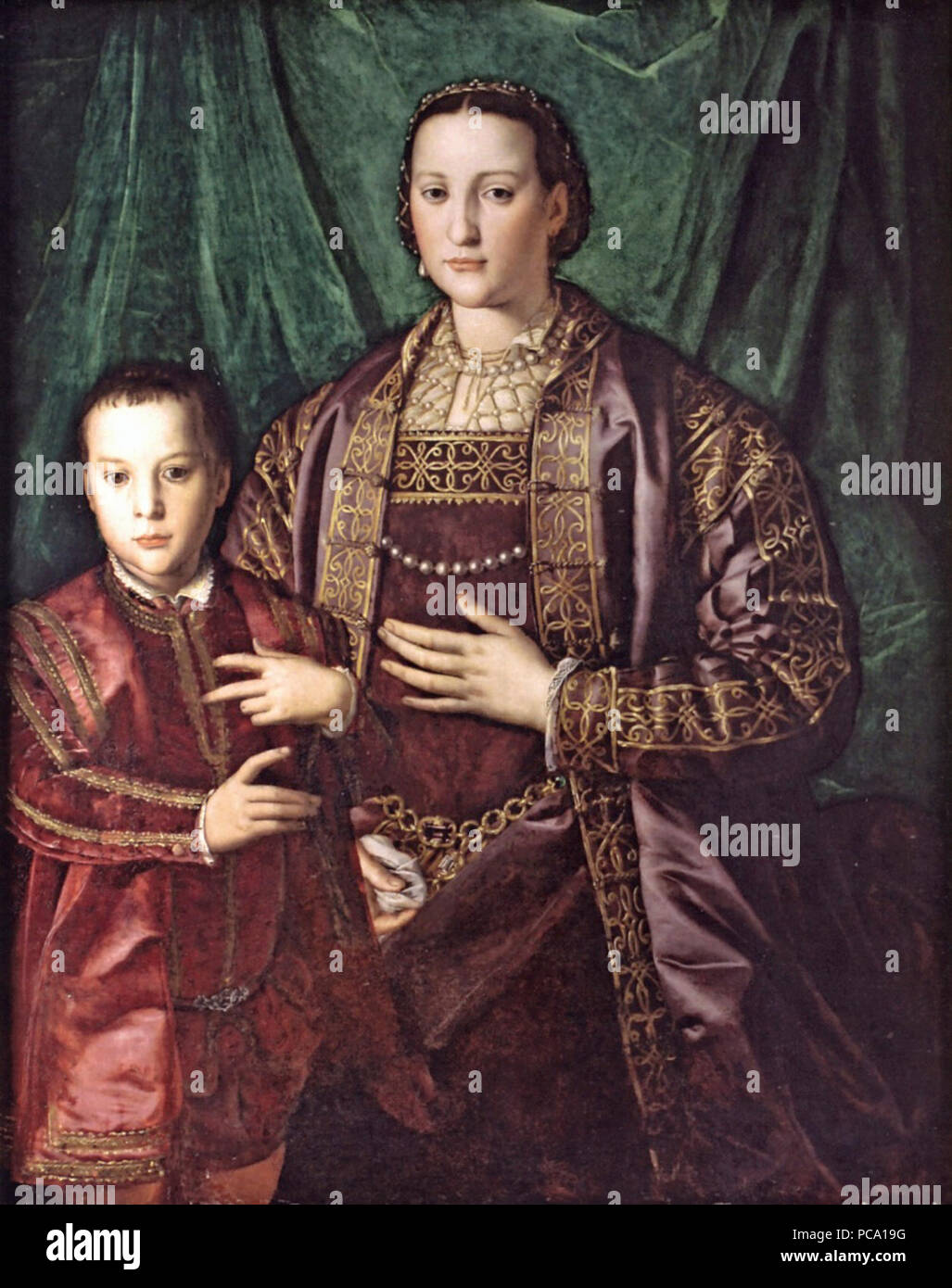 Agnolo Bronzino - Eleonora Di Toledo mit ihrem Sohn Francesco. Stockfoto