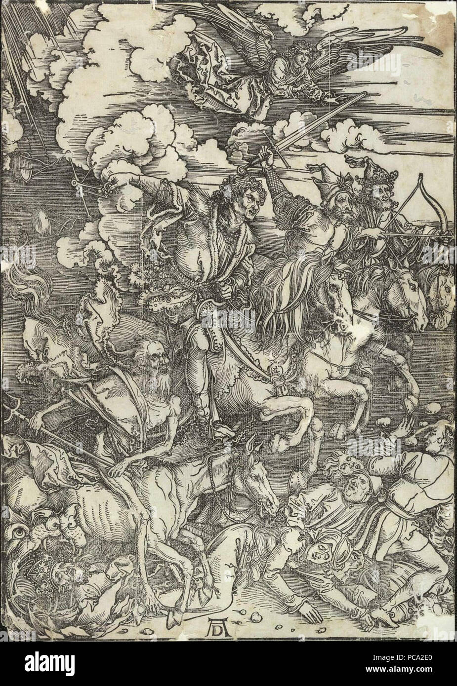 5 Albrecht Dürer-Os Quatro Cavaleiros do Apocalipse Stockfoto
