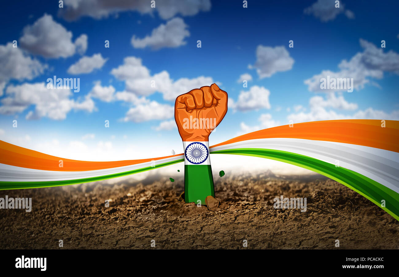 15. August Happy Independence Day Indien Stockfoto