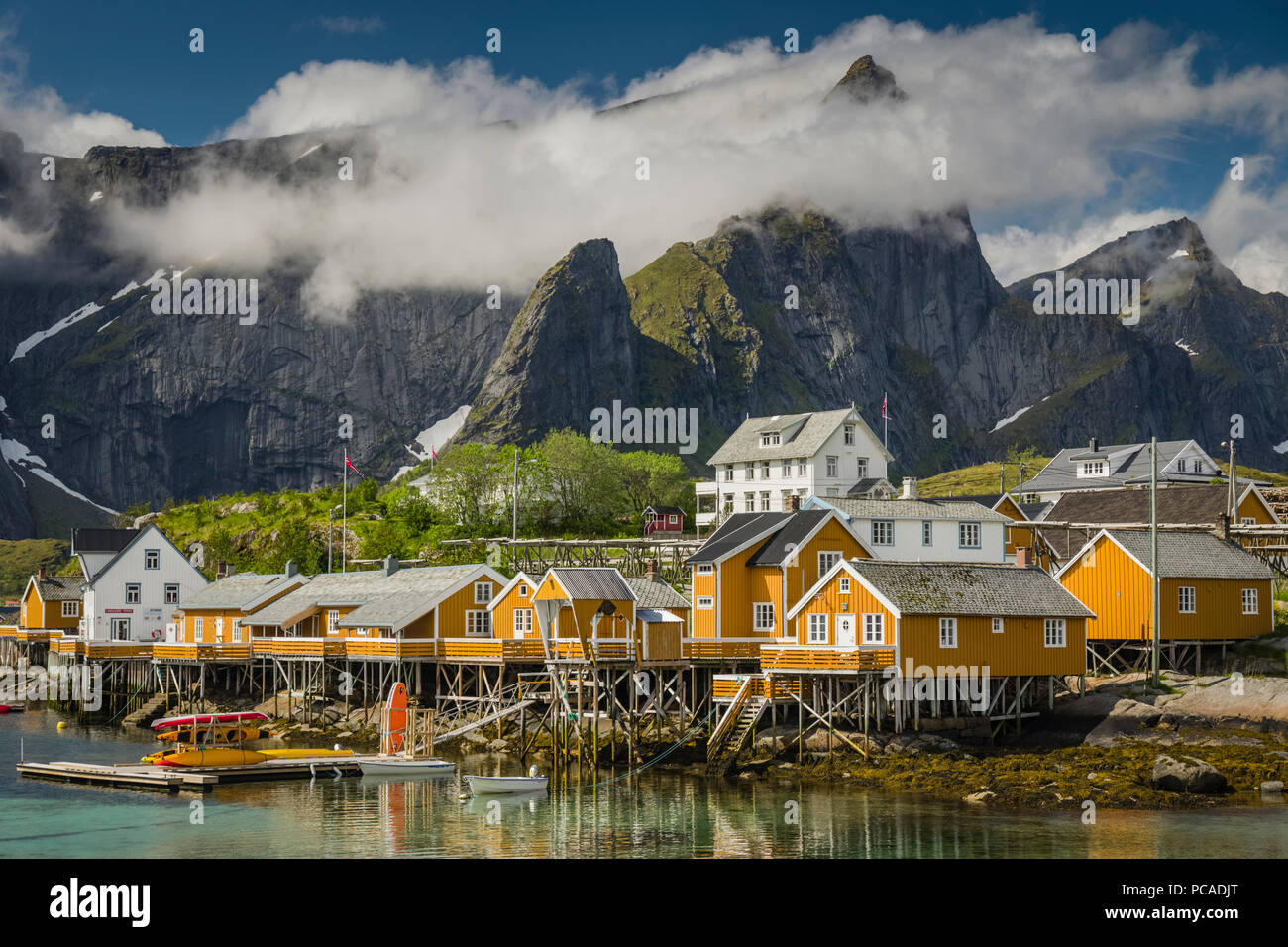 Fischerdorf, hamnoy Lofoten Inseln, Norwegen Stockfoto