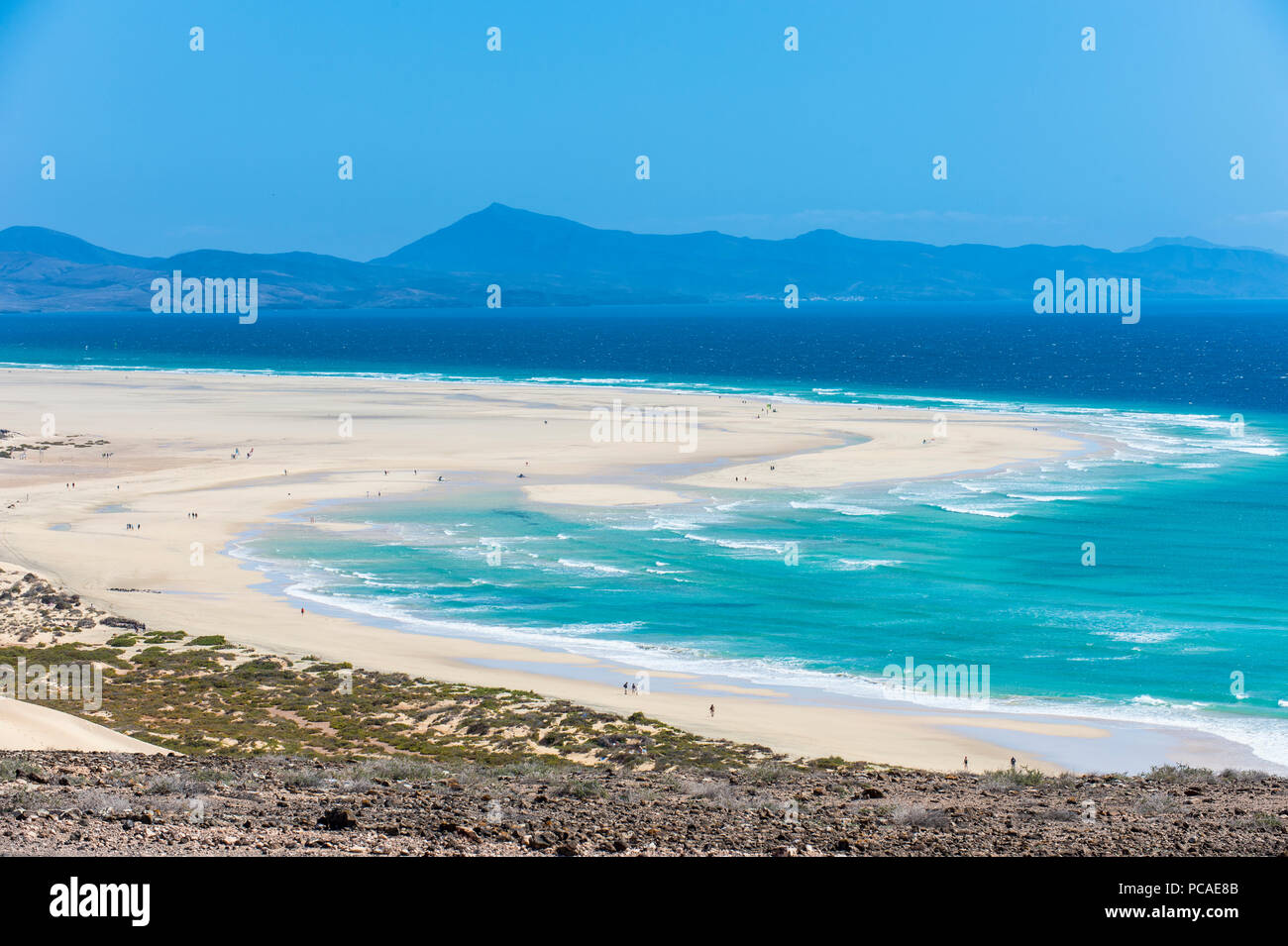Schöne Lagune auf Risco Beach, Fuerteventura, Kanarische Inseln, Spanien, Atlantik, Europa Stockfoto