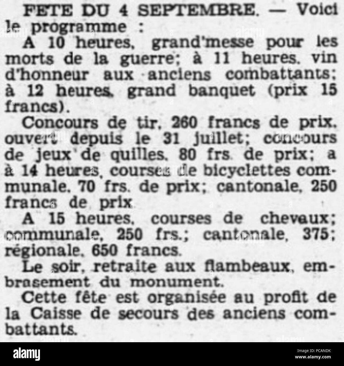 232 Fête 1932 Saint-Didier Stockfoto