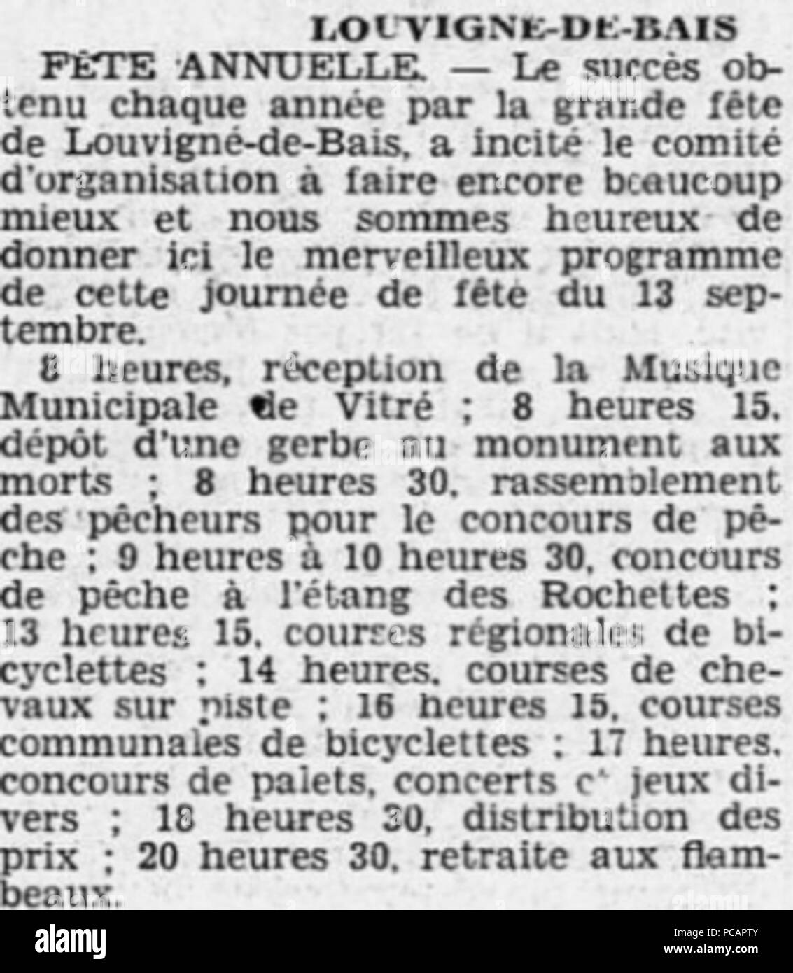 232 Fête Rennes 1936 Stockfoto