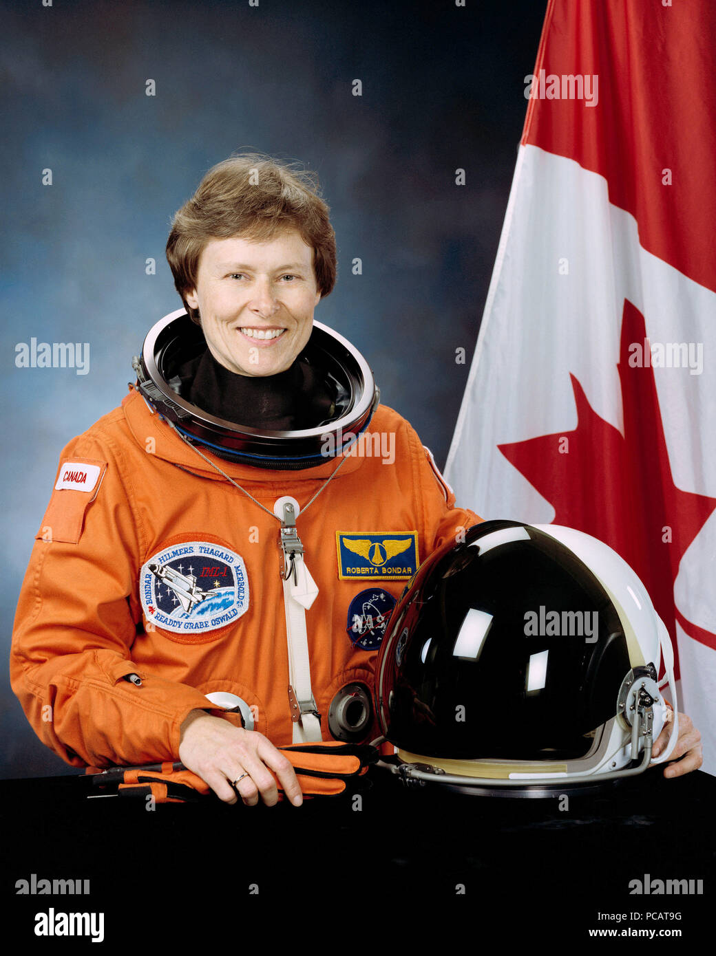 Offizielles Portrait von STS-42 Nutzlastspezialist Astronaut Roberta Bondar L. Stockfoto