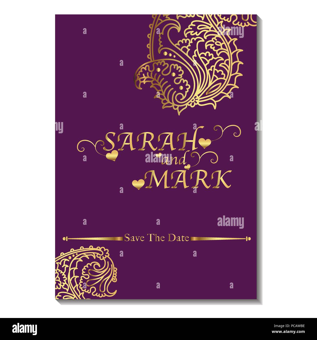 Luxuriöse und elegante Hochzeit Einladung Stock Vektor