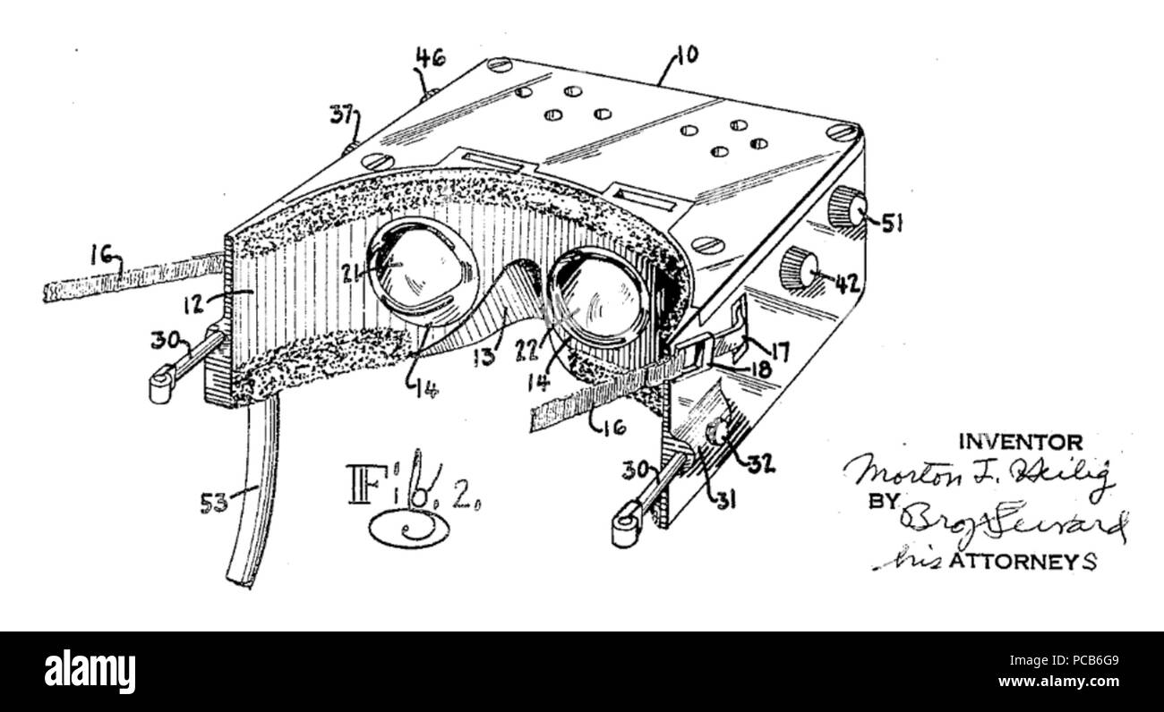425 Morton Heilig patent Abb. 2 Stockfoto