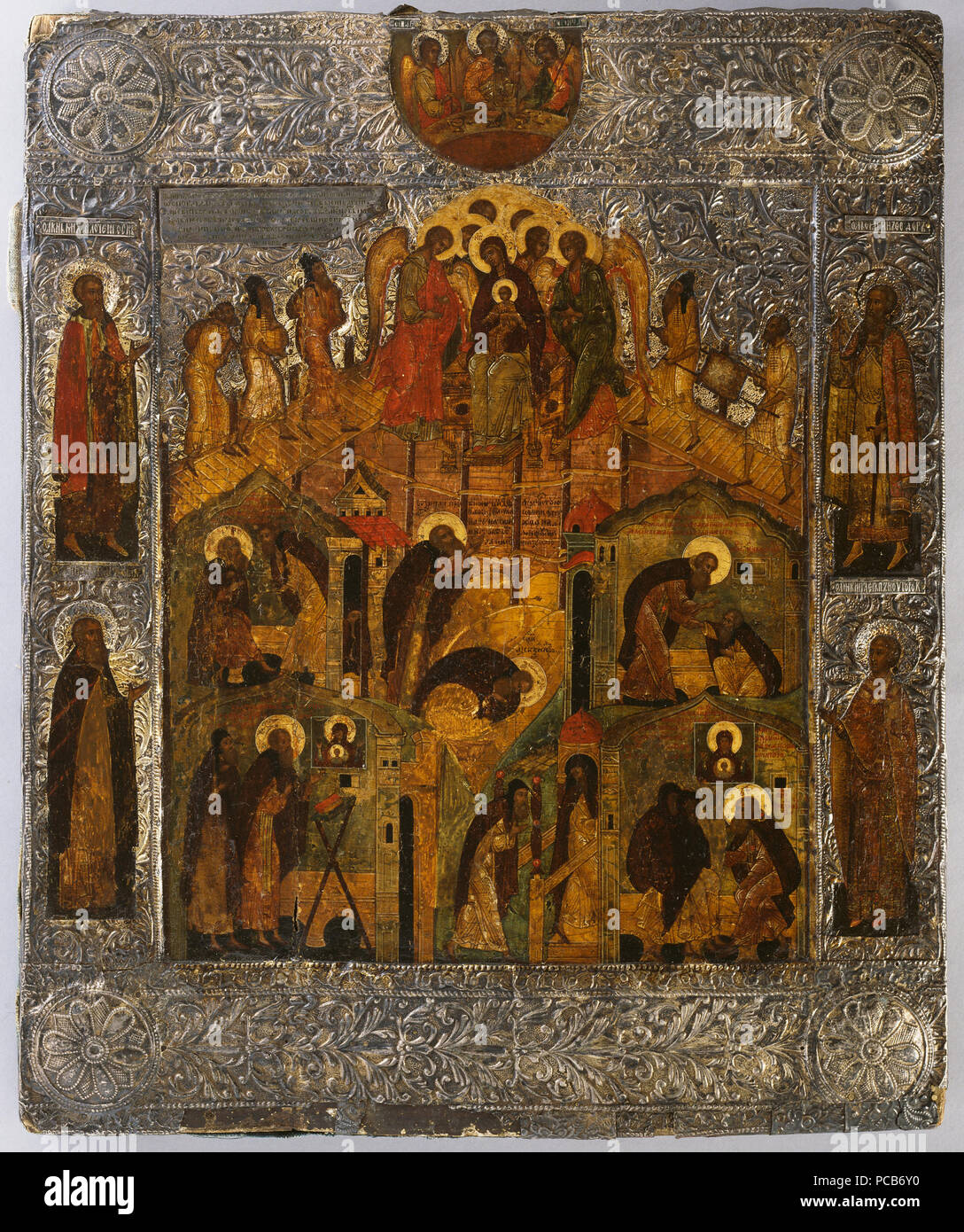 305 Jacopo Bassano (C. - N. - Ca. 1510 - 1592) - Jungfrau und Kind mit Johannes dem Täufer und der hl. Antonius - Neitsyt Maria, Jeesus - lapsi, Johannes Kastaja ja Pyhä Antonius Apotti (29359004012) Stockfoto