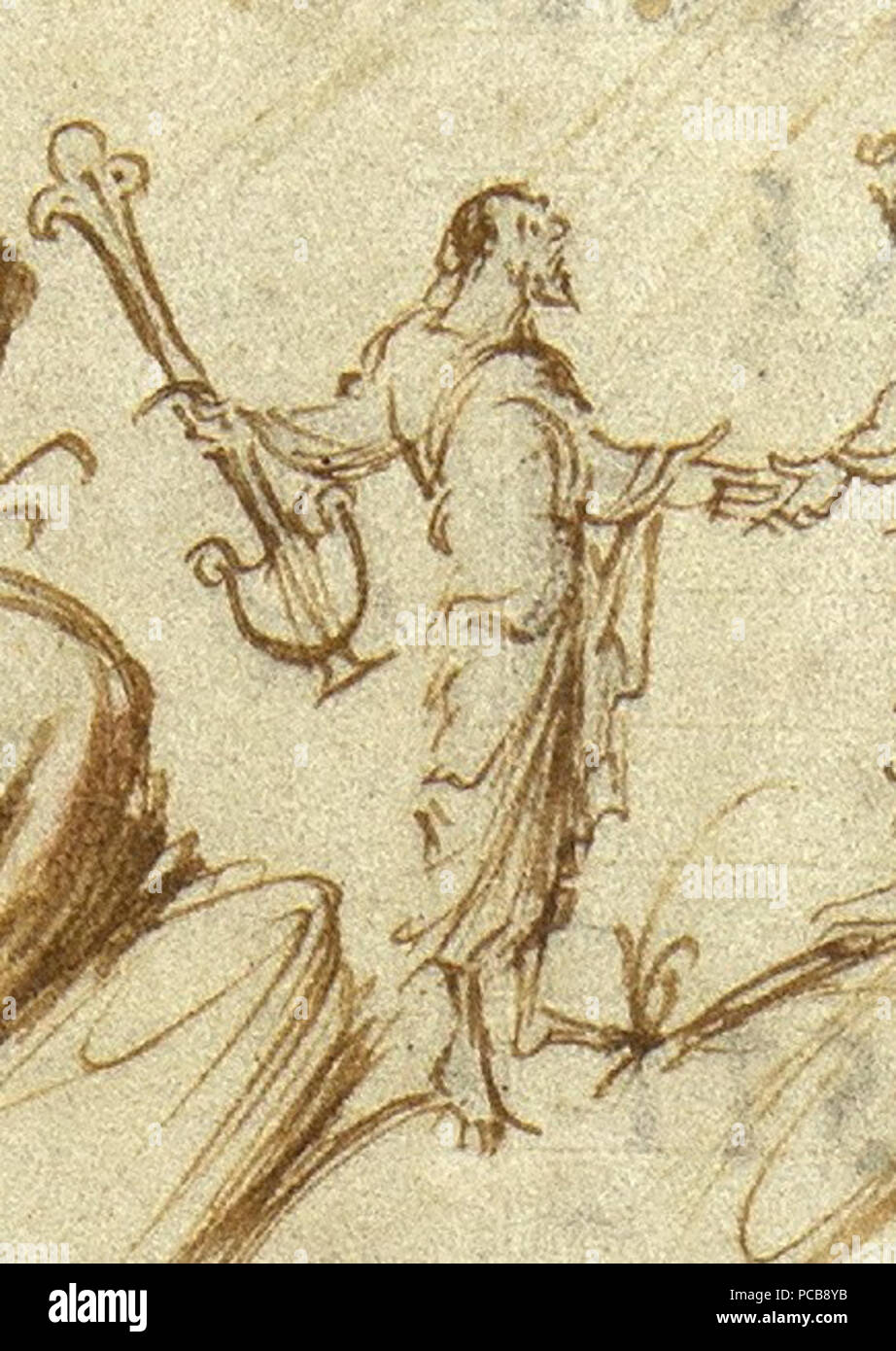 132 Kithara von Utrecht Psalter Psalm 42 Stockfoto