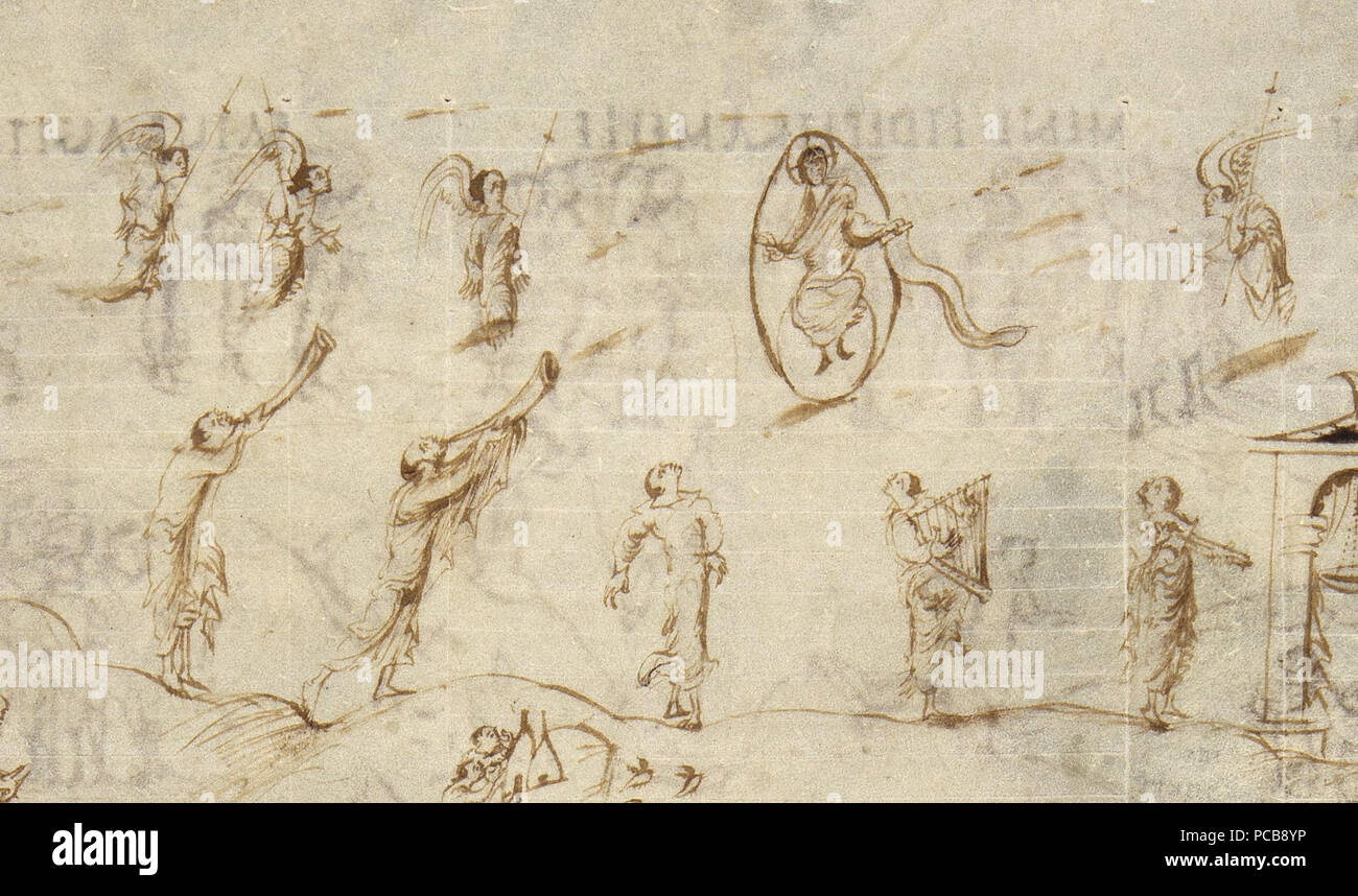 624 Utrechts-Psalter Psalm-80 spielen zu Gott Stockfoto