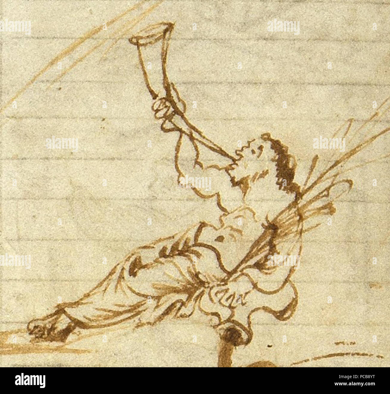 624 Utrechts-Psalter Psalm-92 Trompete 2 Stockfoto