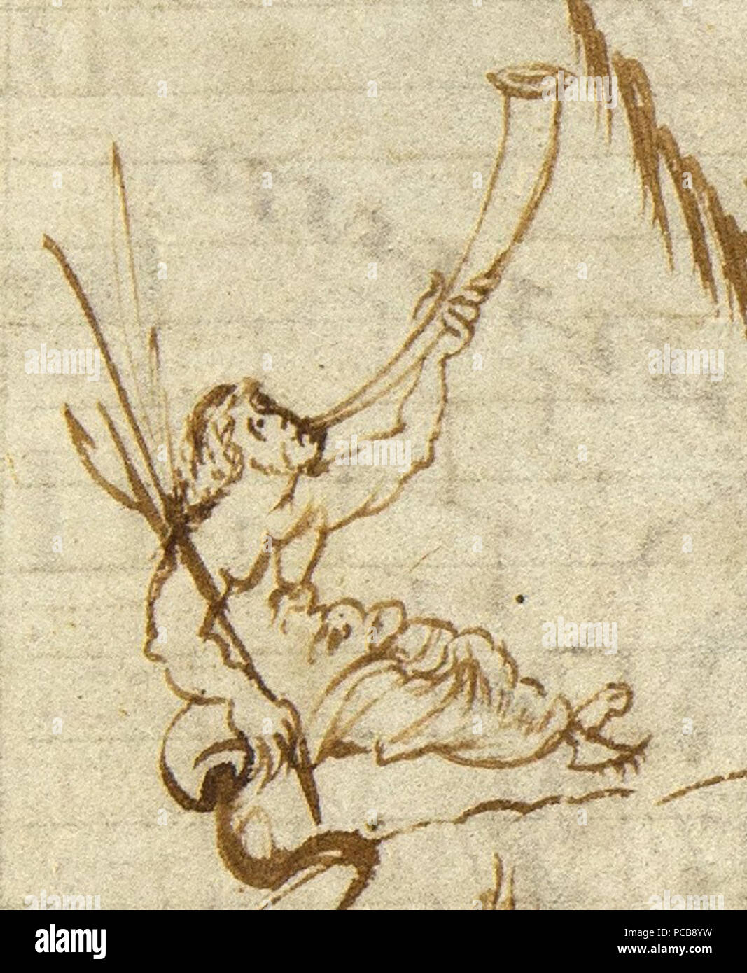 624 Utrechts-Psalter Psalm-92 Trompete 1. Stockfoto