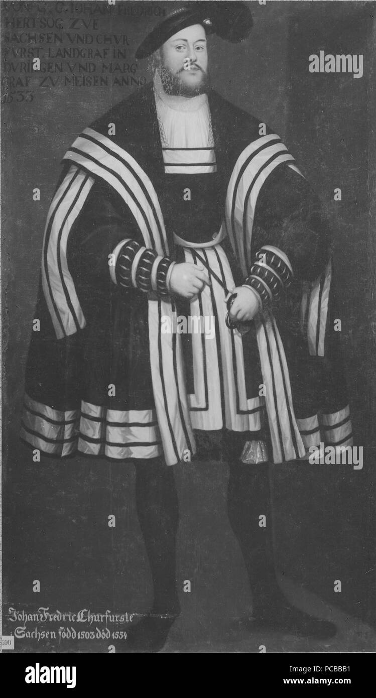 49 Johan Fredrik I, 1503-1554, kurfurste av Sachsen (David Frumerie) - Nationalmuseum - 15260 Stockfoto