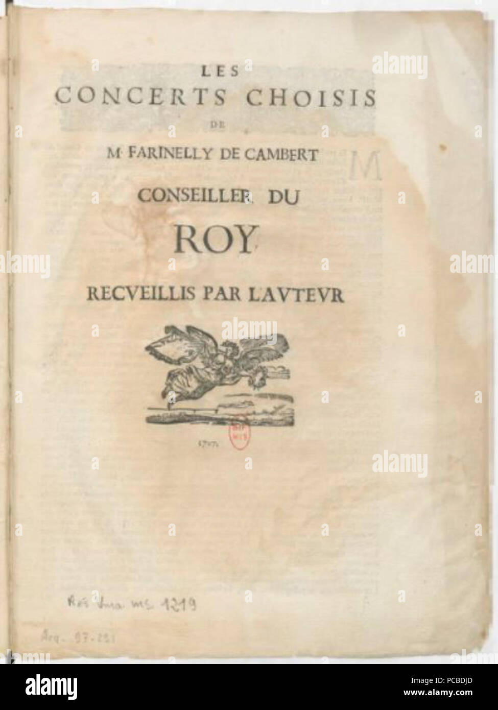 203 Farinel - Konzerte 1707 Stockfoto