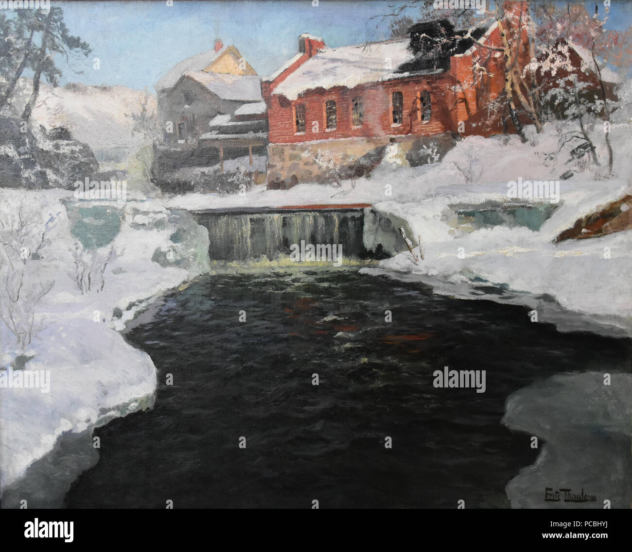 55 La Nouvelle fabrique de Lillehamer - Fritz Thaulow Stockfoto