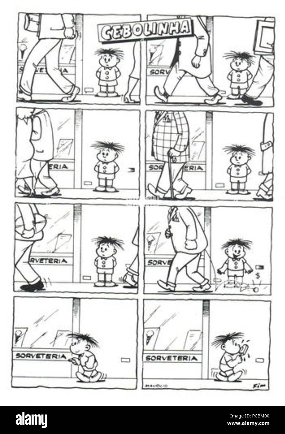 8 Cebolinha em Zaz Traz Stockfoto