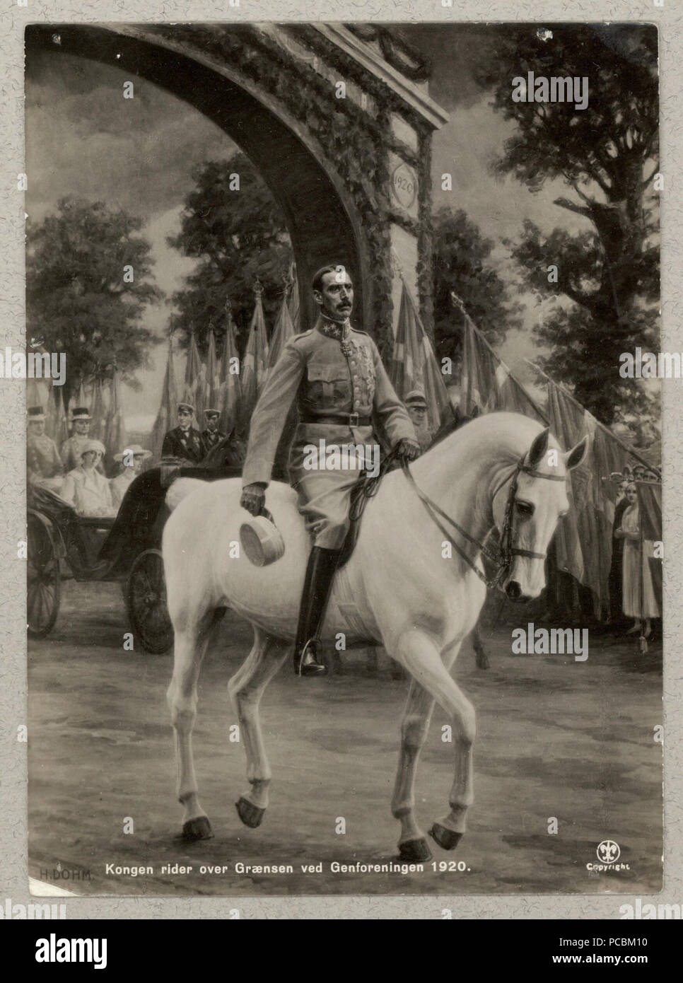 9 Christian X Rider über Graensen 1920 efter Genforeningen af Heinrich Dohm Stockfoto