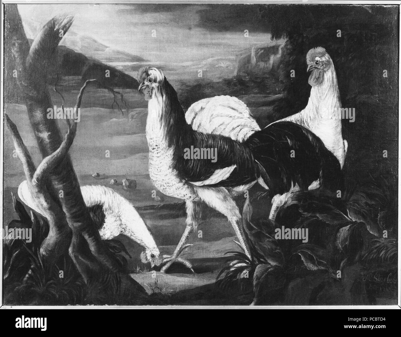 89 Zwei Hähne und eine Henne (Magnus Stenbock) - Nationalmuseum - 21857 Stockfoto