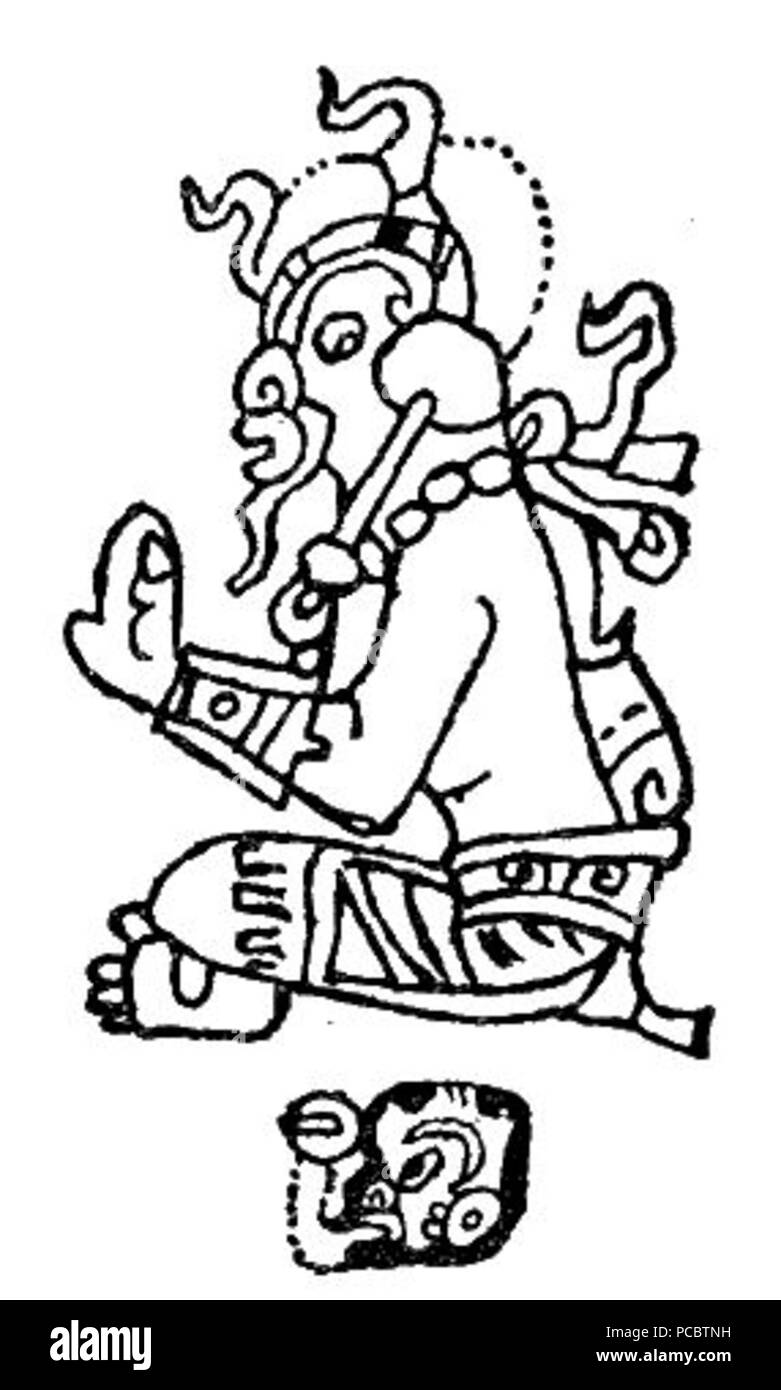 37 Maya Hieroglyphen Abb. 07. Stockfoto