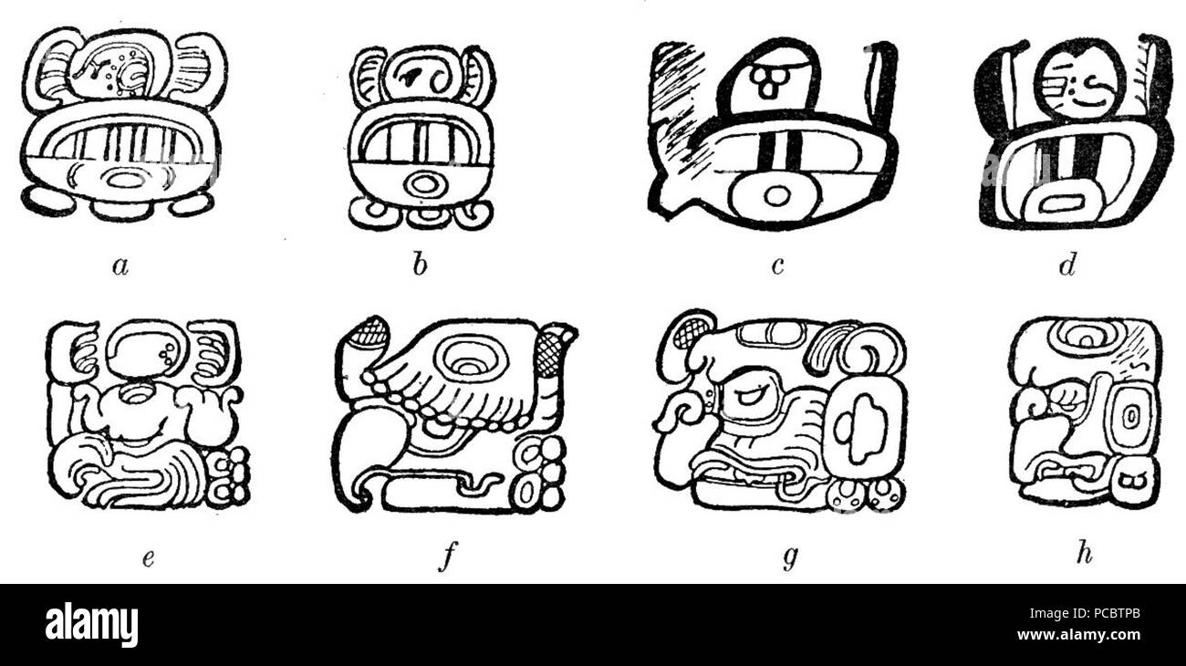 37 Maya Hieroglyphen Abb. 27. Stockfoto