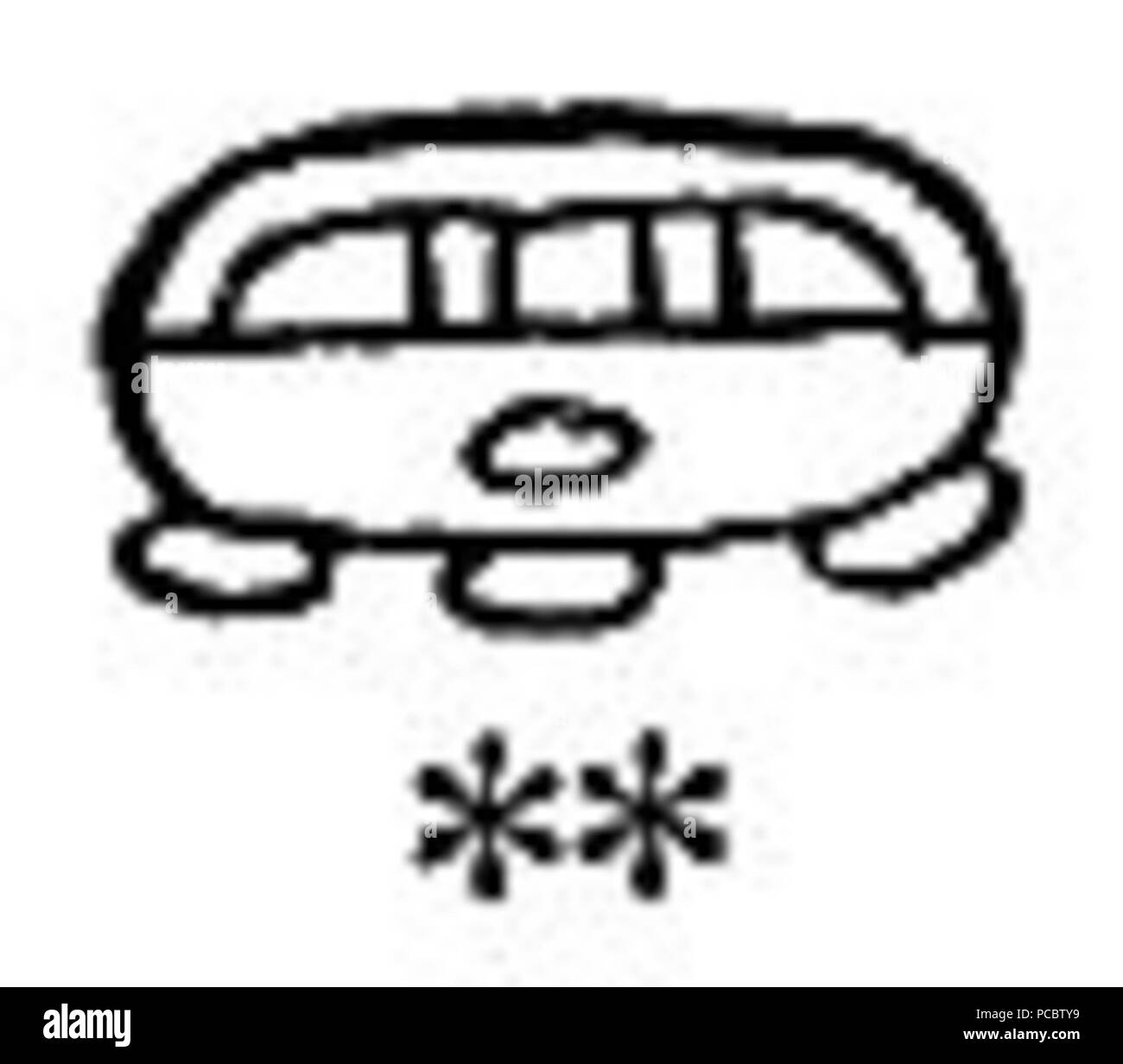 37 Maya Hieroglyphen Randnote 66 b Stockfoto