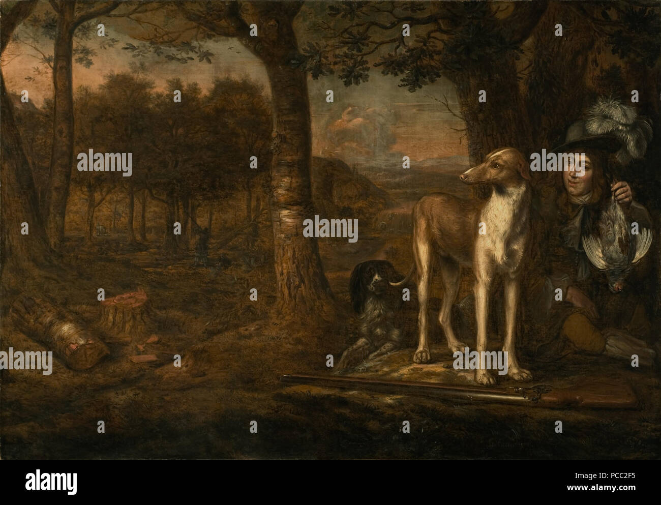 4 Nach der Jagd (Thomas Niemann Dircksz. Camphuysen) - Nationalmuseum - 19398 Stockfoto