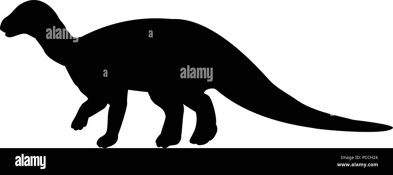 Iguanodon silhouette Dinosaurier jurassic prähistorische Tier Stock Vektor