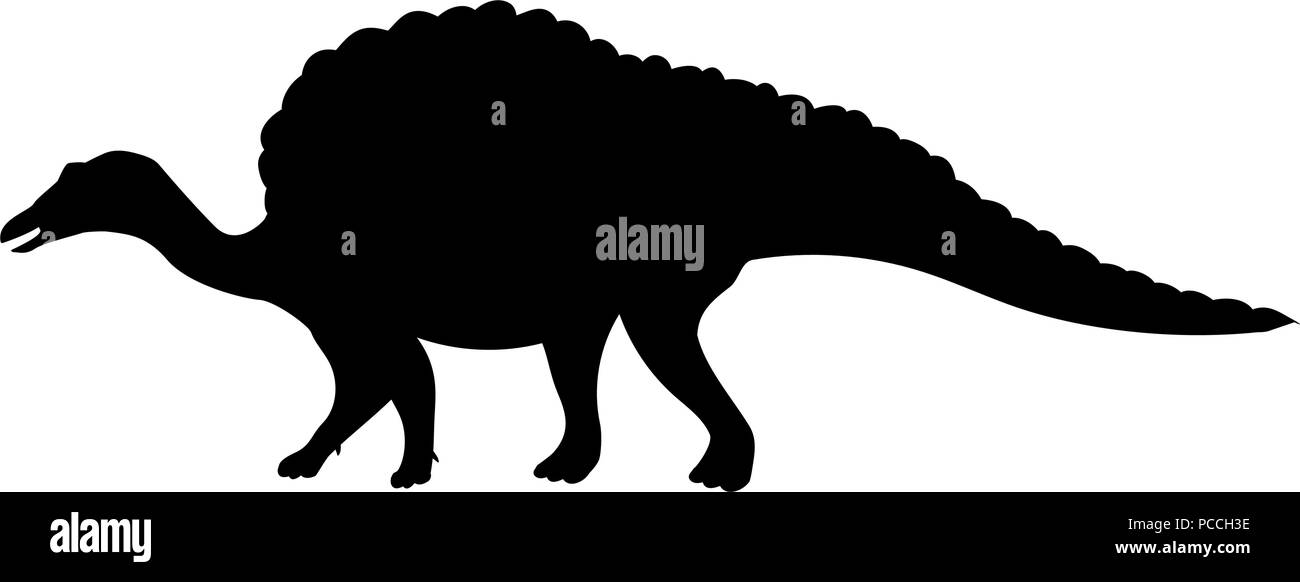 Ouranosaurus silhouette Dinosaurier jurassic prähistorische Tier Stock Vektor