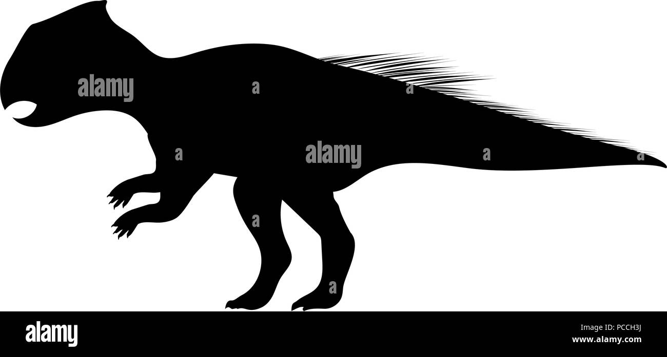 Archaeoceratops silhouette Dinosaurier prähistorische Tier Stock Vektor