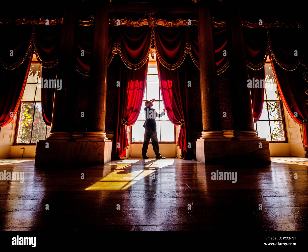 Goodwood House - hinter der sennes mit Haus halten und der Butler. Stockfoto