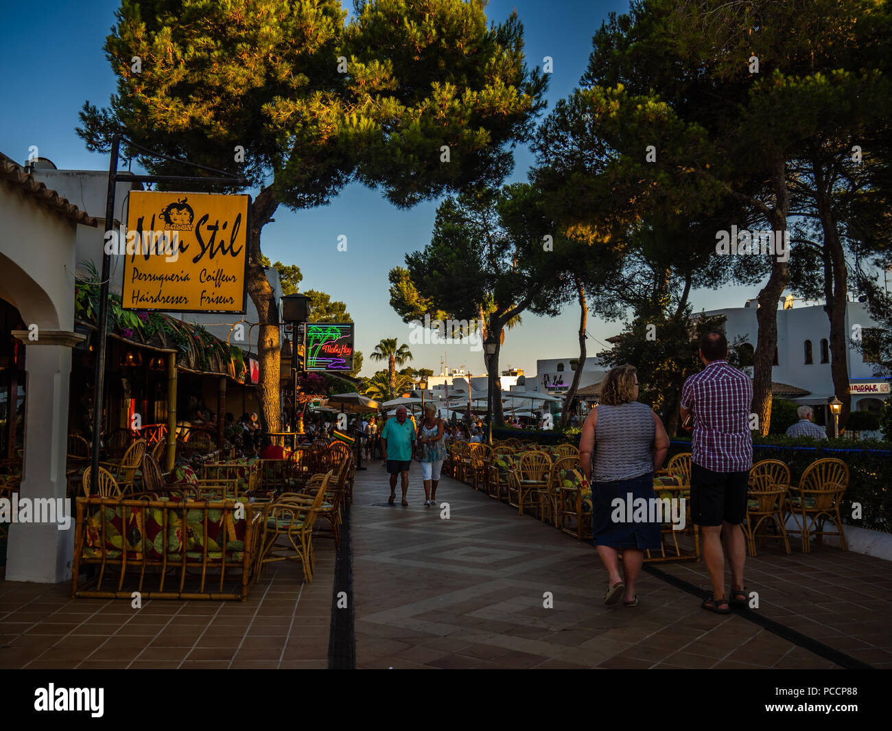 Cala d'Or entfernt, Bars und Restaurants Stockfoto