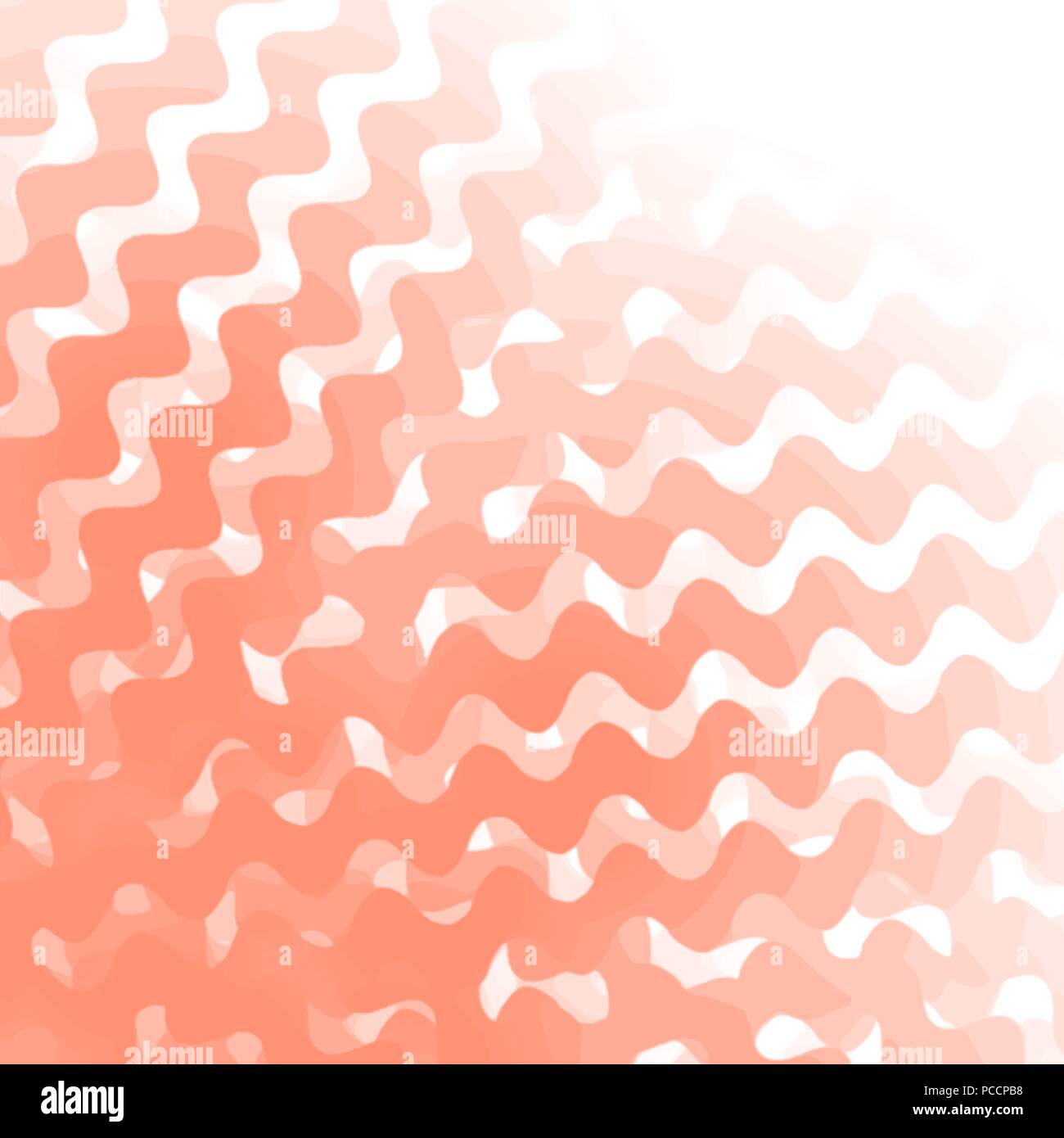 Orange Aquarell retro wave Hintergrund Muster, Vector Illustration Stock Vektor